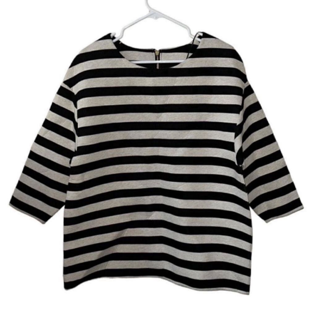 H&M Striped Black & Gray Top(Size 8)